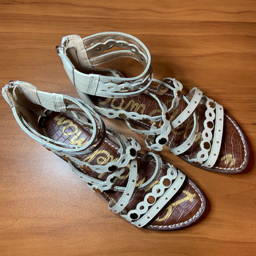 Sam Edelman Cream Gladiator Multi-strap bohemian Sandals 7.5 Summer - Picture 6 of 8